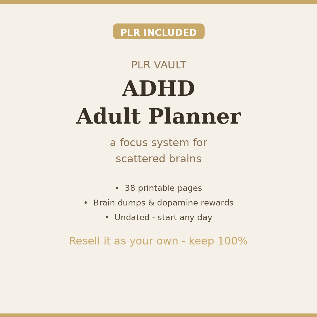 ADHD Adult Planner PLR