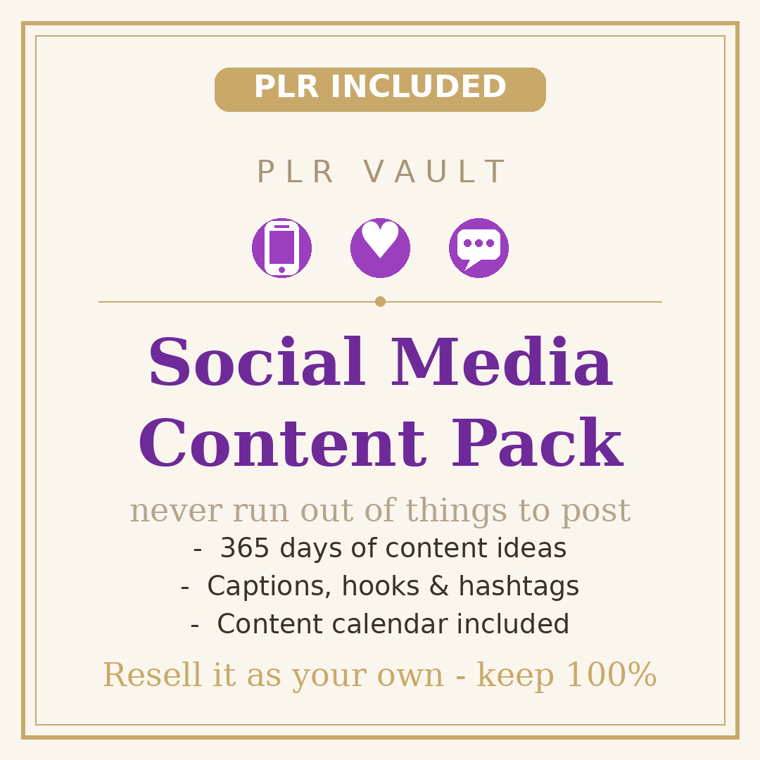Social Media Content Pack PLR