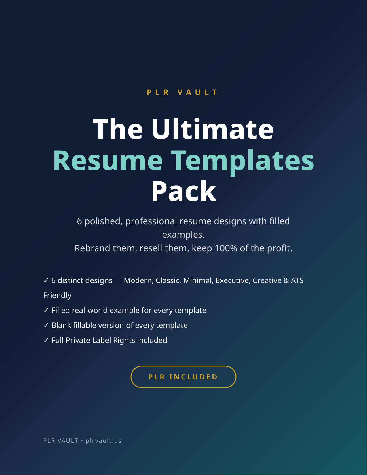 Resume Templates Pack PLR