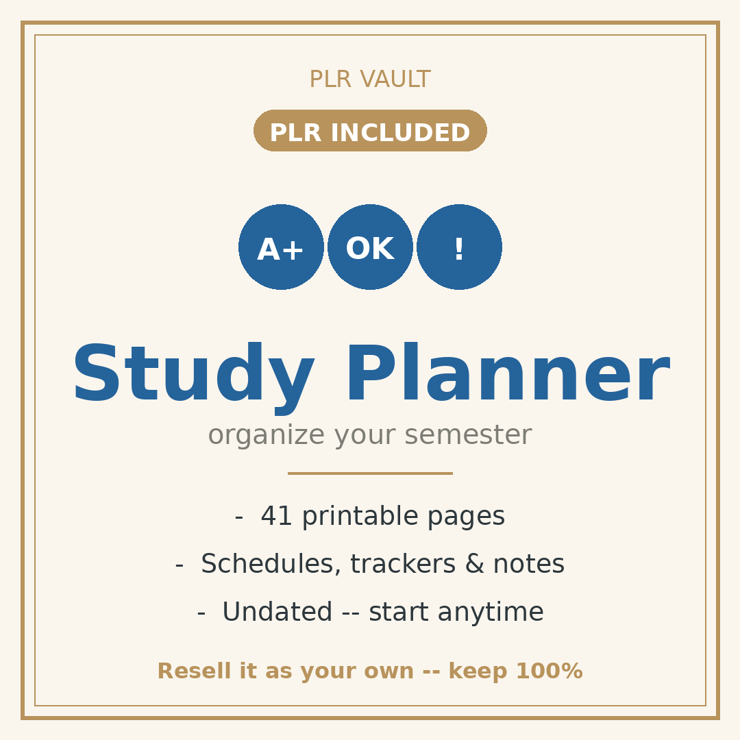 Study Planner PLR