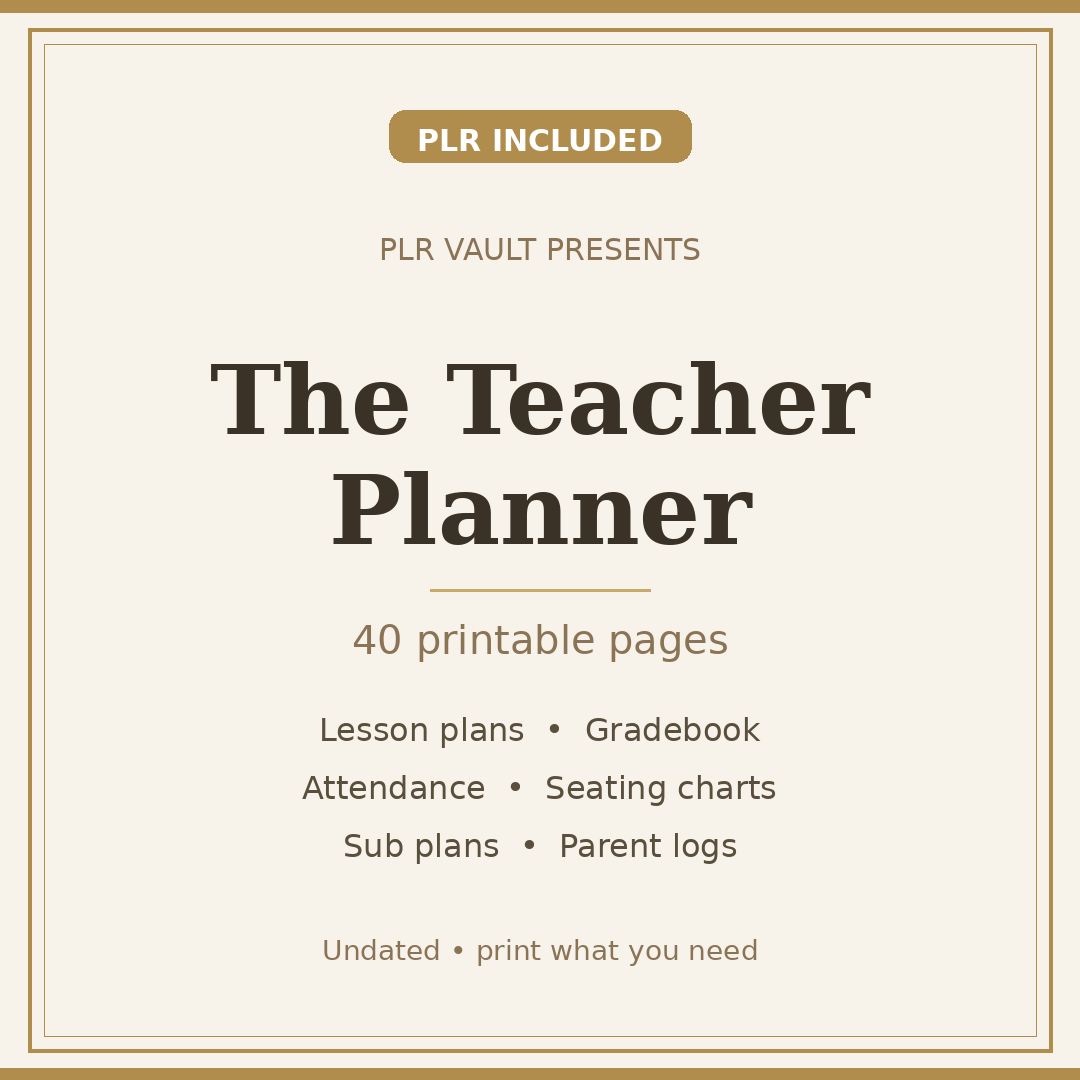 Teacher Planner PLR